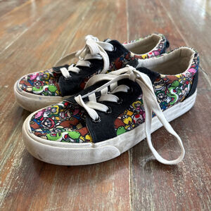 GroundUp Sneakers 2 Boys Black Multi-color Super Mario Luigi Yoshi Toad